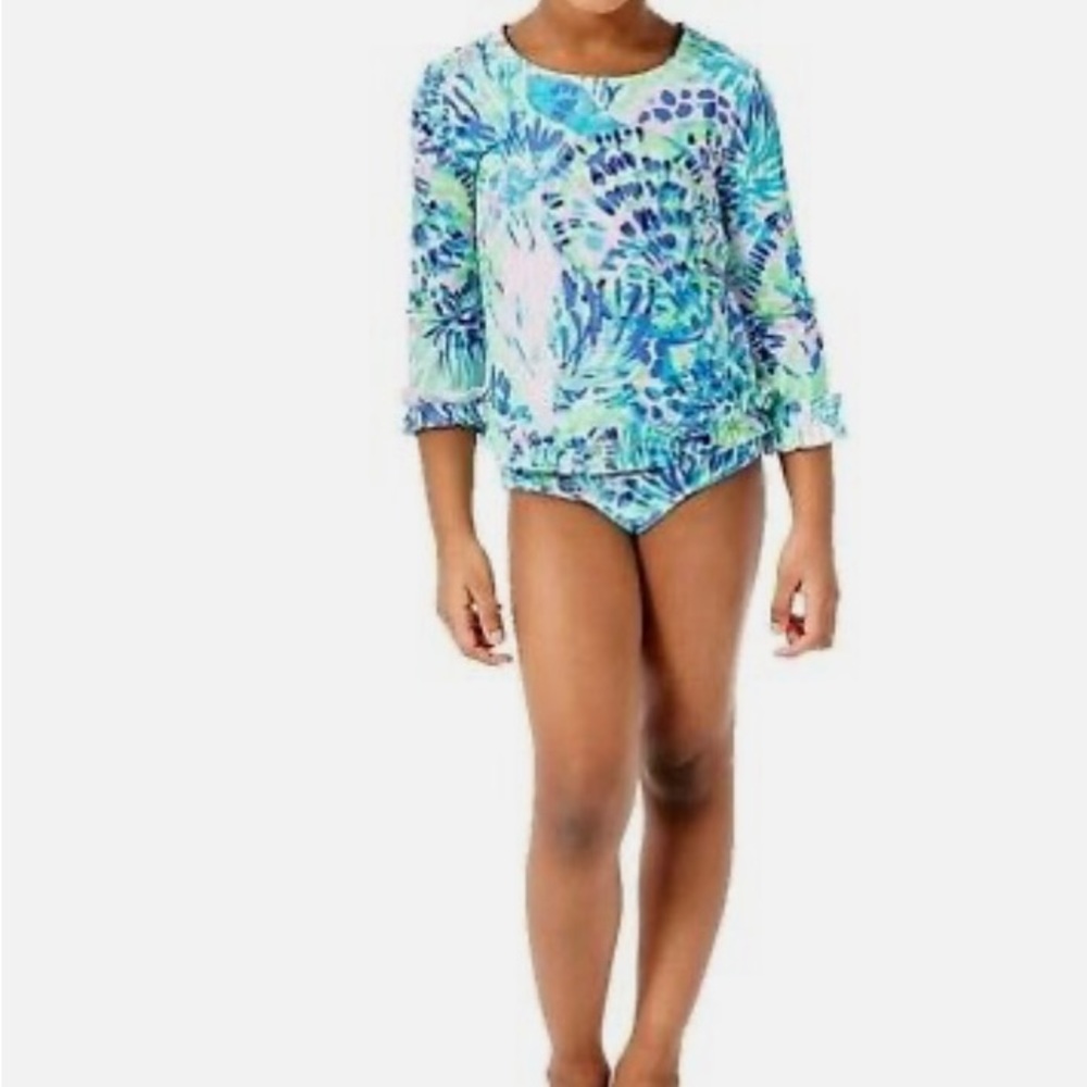 Lilly Pulitzer NWT kids Margo Rashguard swimsuit
